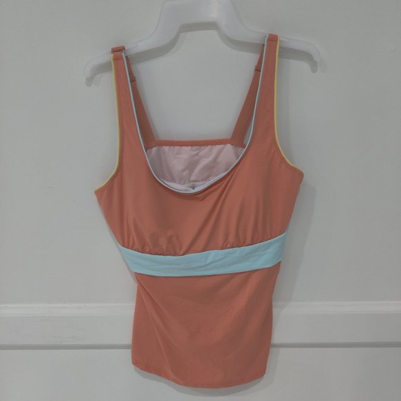 Lands End Womens Square Neck Underwire Tankini Sunburst Orange $60 18W 18WT 20WT - Picture 1 of 1